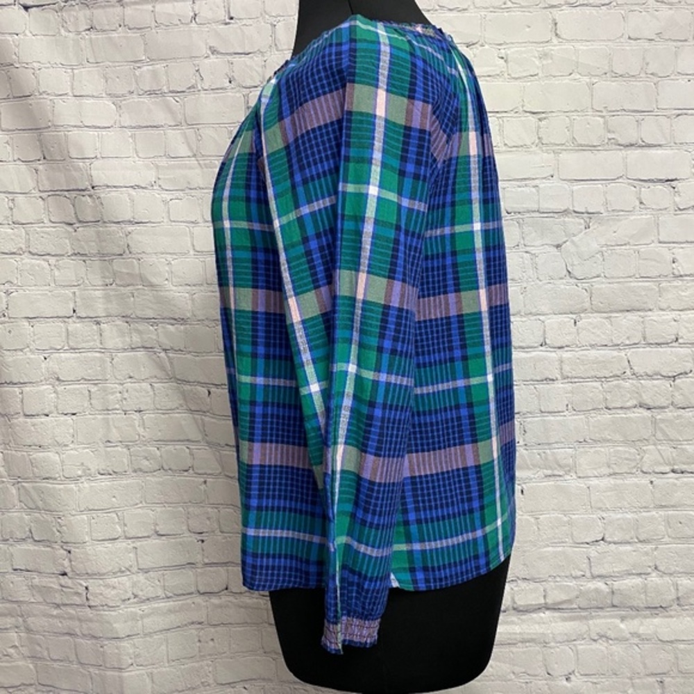 Old Navy plaid square neck gauze top - Picture 3 of 6